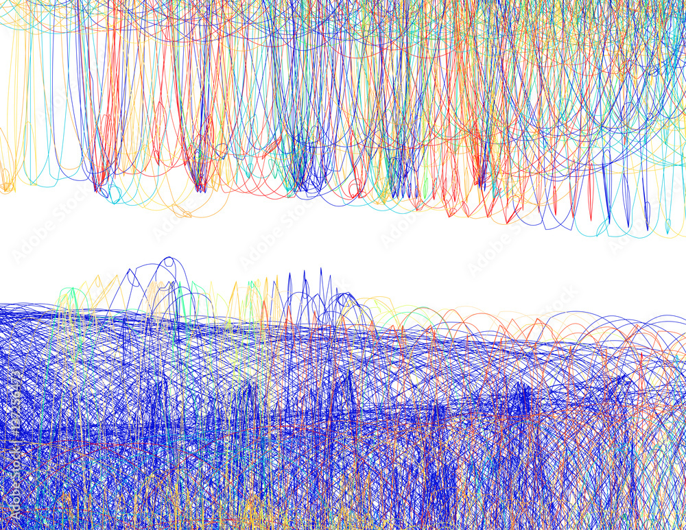 Poster Background with colorful threads. Vector imitation of shading by ball pens