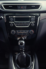 manual shift of modern car gear shifter.