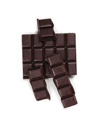 chocolate bars isolated on white background