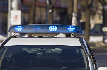 Emergency - police car with color siren 