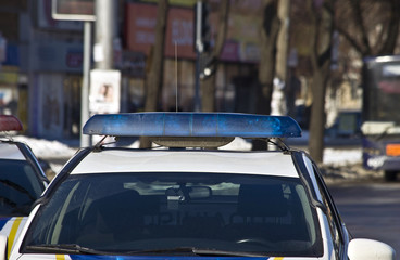 Emergency - police car with color siren 