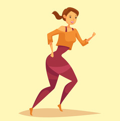 Fototapeta na wymiar Woman or girl jogging, running at cardio training