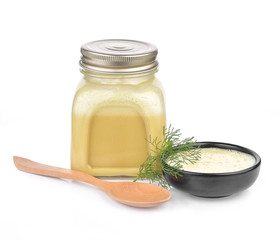  salad oil mayonnaise isolated on white background