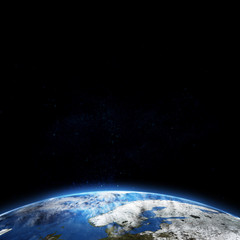 Fototapeta na wymiar Beautiful earth in space