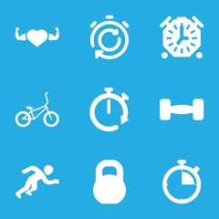 Set of 9 training filled icons