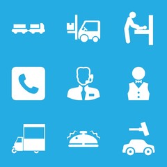 Set of 9 service filled icons