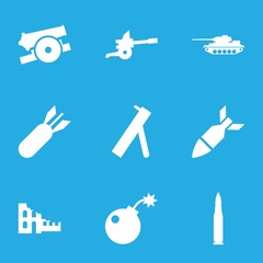 Set of 9 conflict filled icons