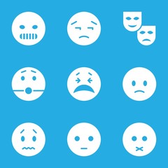 Set of 9 sad filled icons