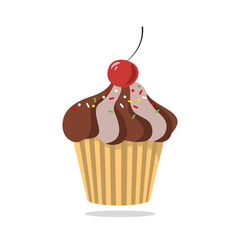 Cupcake icon on the white background for your design.