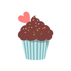 Cupcake icon on the white background for your design.