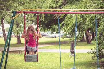 children in swing