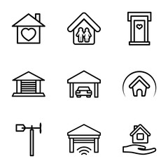 Set of 9 roof outline icons