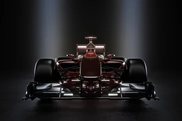 Gordijnen Strakke team motorsport racewagen met studioverlichting. 3D-rendering illustratie © Digital Storm