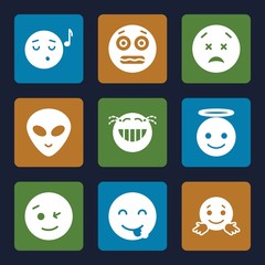 Set of 9 Emotions filled icons