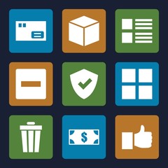 Set of 9 E-commerce filled icons
