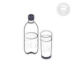 on a white background shows an icon indicating fizzy water