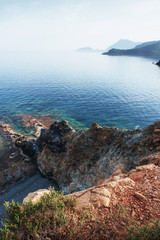 blue sea wave of mediterranean on turkish coast