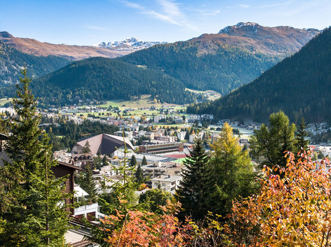 Davos in Autumn, Graubunden, Switserland, EU