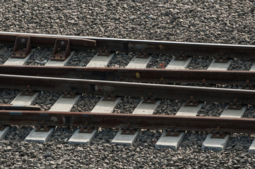 Naklejka premium Unique and abstract view of railroad tracks