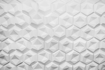 Monochrome contrast Hexagonal wall texture surface. Abstract pattern background.