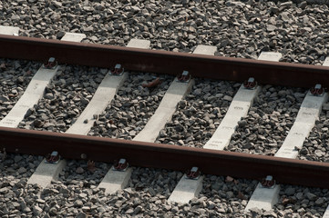 Naklejka premium Unique and abstract view of railroad tracks