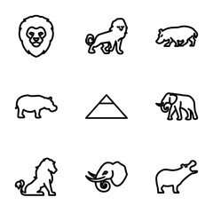 Set of 9 africa outline icons