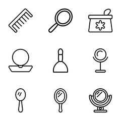 Set of 9 cosmetics outline icons