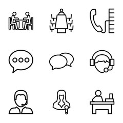 Set of 9 talk outline icons