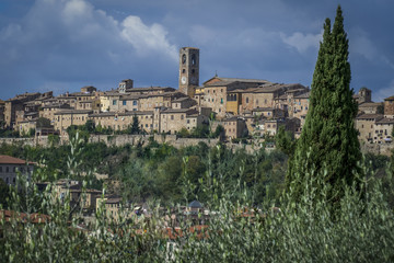 Fototapeta na wymiar View of Colle Alta, Colle di Val d'Elsa, Tuscany, Italy, Europe