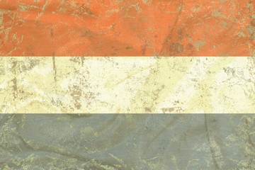 Vintage Netherlands flag  on plywood