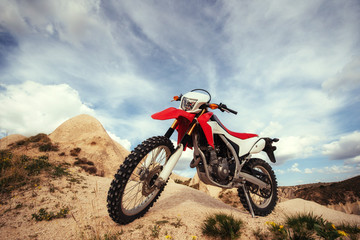 Obraz na płótnie Canvas Motorbike. bike outdoors on background.