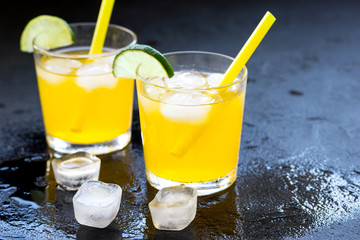 Long for couple with lime and ice on back background