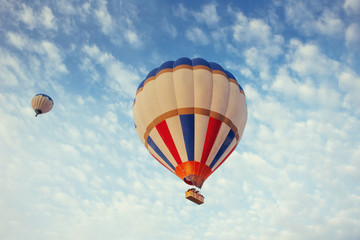 colorful balloon on the blue sky. Beauty world.
