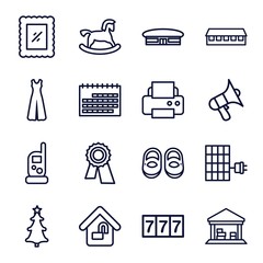Set of 16 modern outline icons