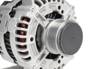 Closeup image of car alternator