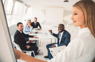 Visiting business presentation