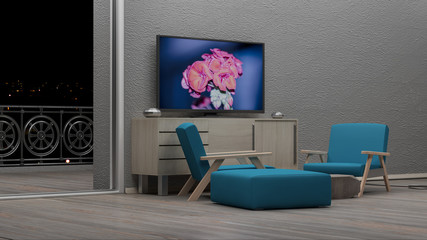 tv display 3d rendering
