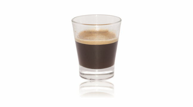 Cup of espresso coffee isolated on white background