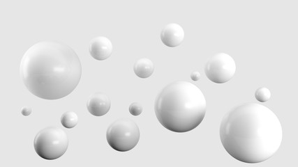 High gloss white balls background