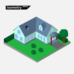 Isolated isometric small house