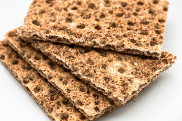 Healthy Snack from Wholegrain Rye Crispbread Crackers