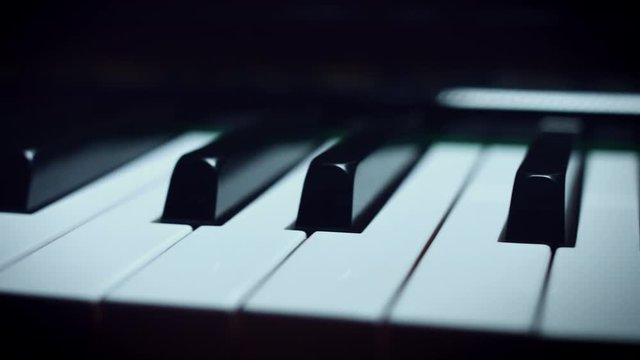 4k Close-up Musical Instrument Piano Key, dolly