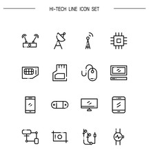Hi-tech icon set