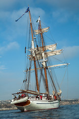Historic tall ships at Dana Point harbor California	