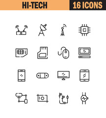Hi-tech icon set