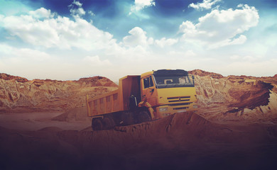 truck in a sand quarry