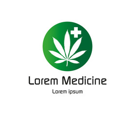 Fototapeta na wymiar Canabis Medicine Logo Design