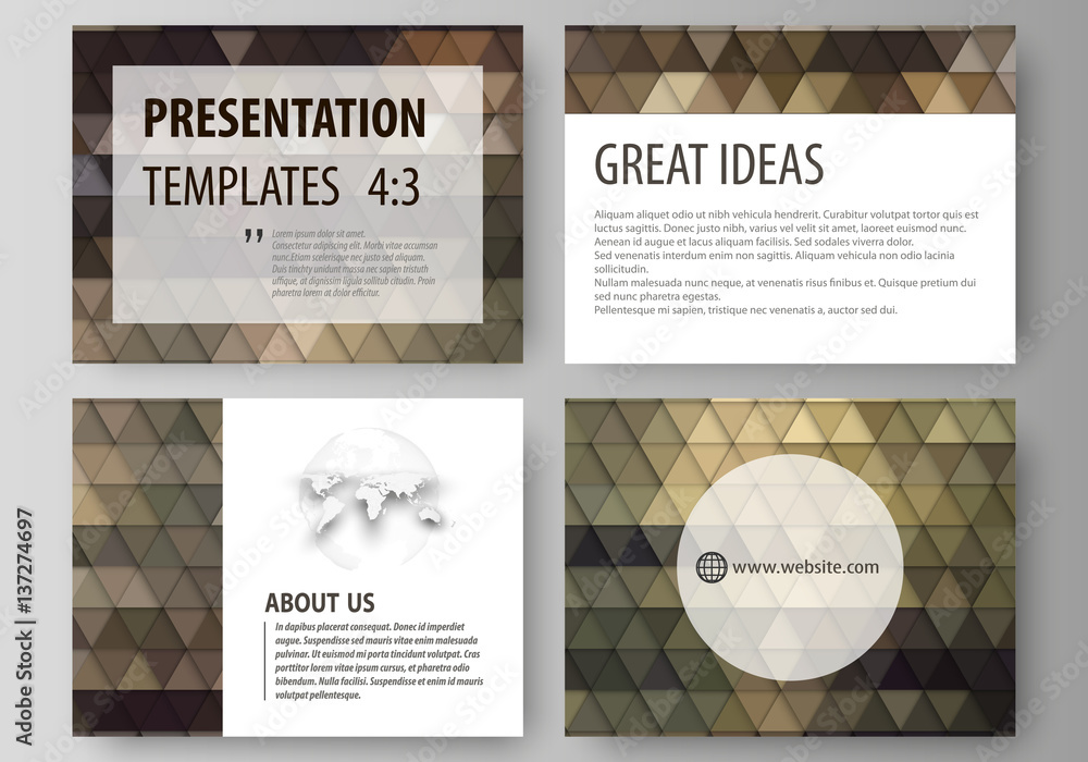 Poster set of business templates for presentation slides. easy editable vector layouts in flat design. abst