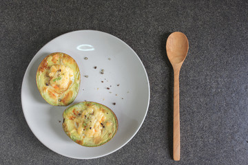 avocado baked with egg
