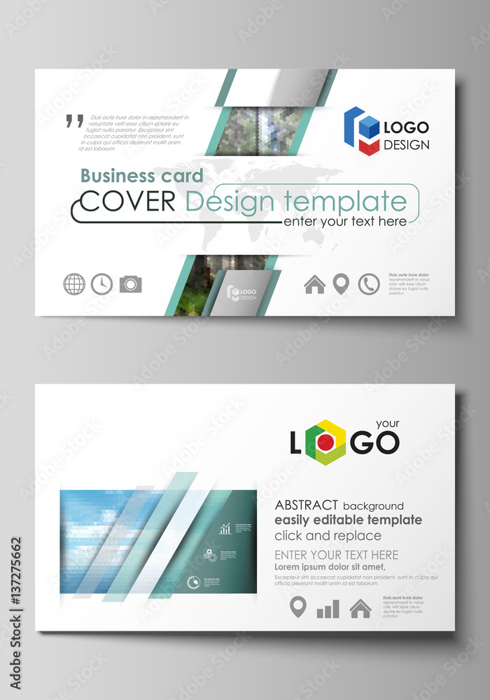 Poster business card templates. easy editable layout, abstract vector design template. colorful background 